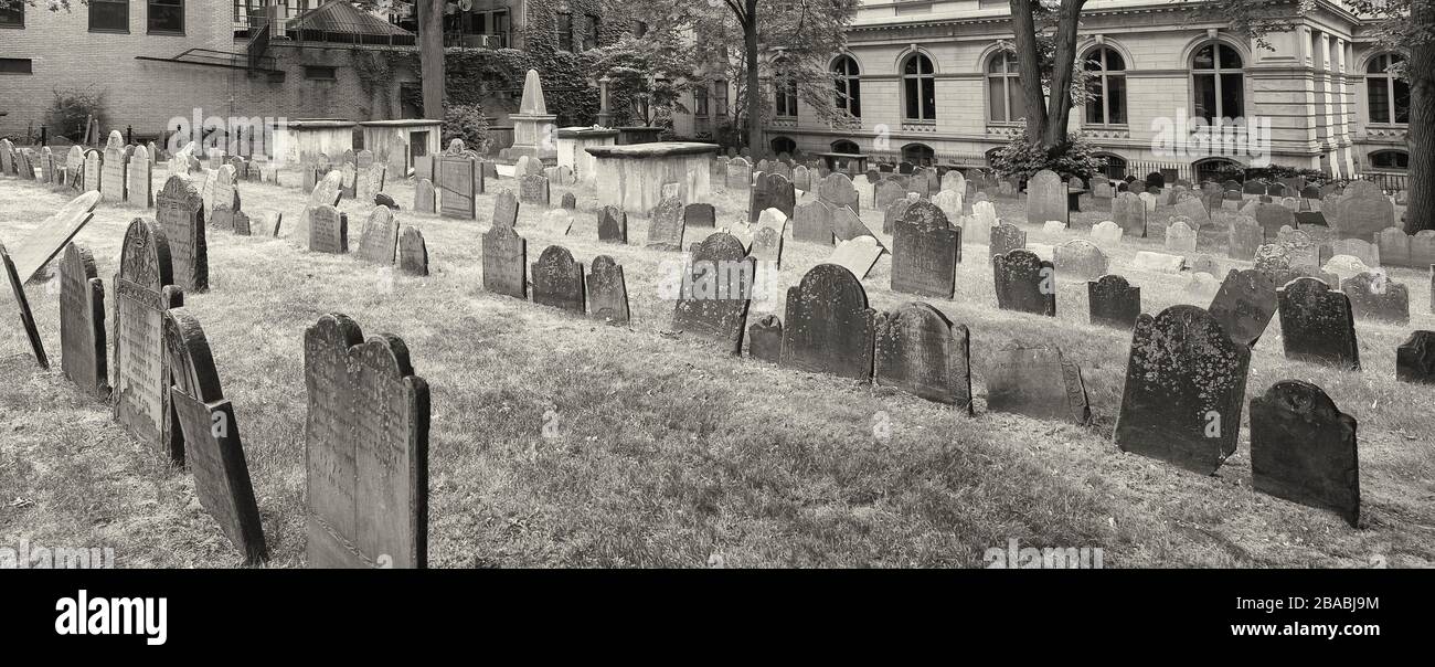 Kings Chapel Burying Ground, Boston, Massachusetts, Stati Uniti Foto Stock