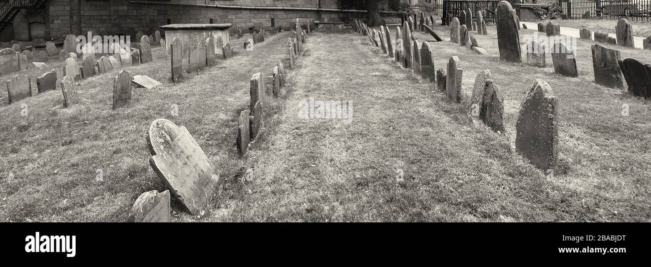 Kings Chapel Burying Ground, Boston, Massachusetts, Stati Uniti Foto Stock