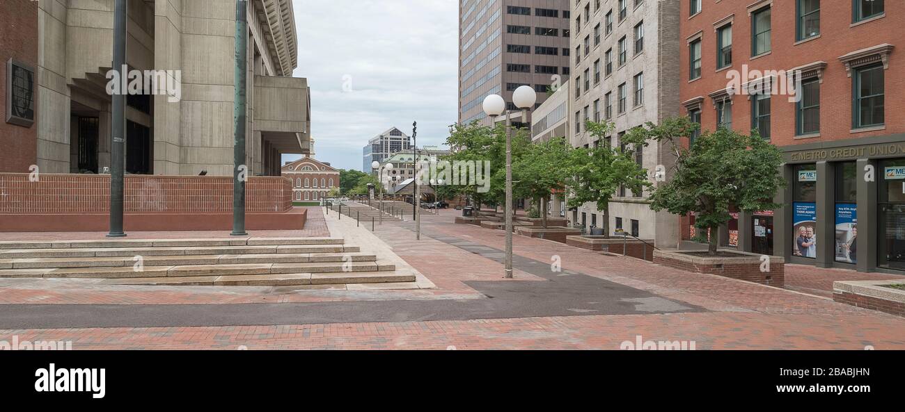 Esterni degli edifici presso Government Plaza, Boston, Massachusetts, Stati Uniti Foto Stock