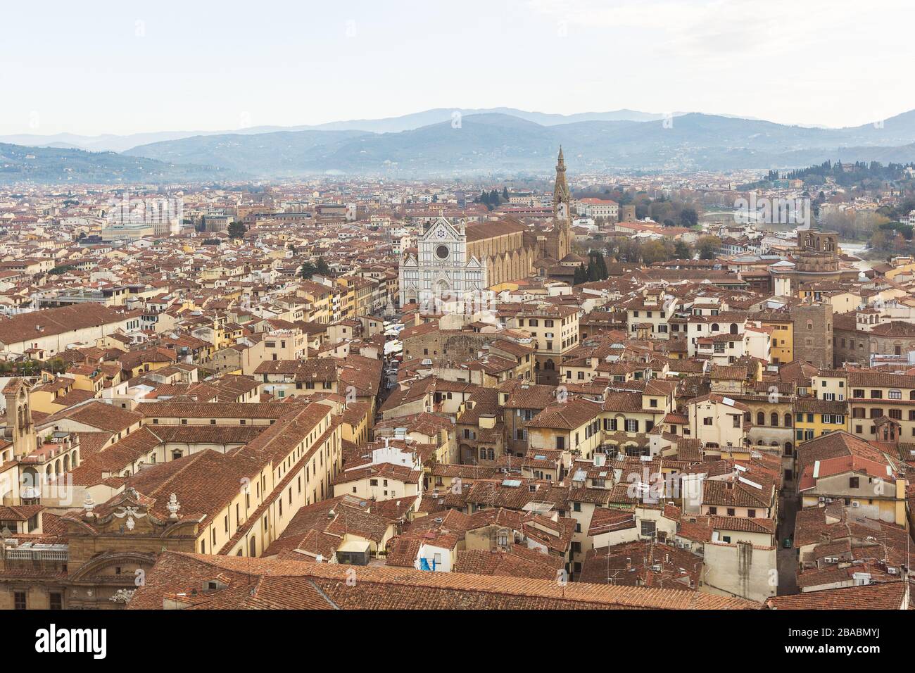 Città di Firenze - Chiesa di Santa Croce a Firenze - Chiesa francescana più grande - Tempio delle Glorie Italiane Foto Stock