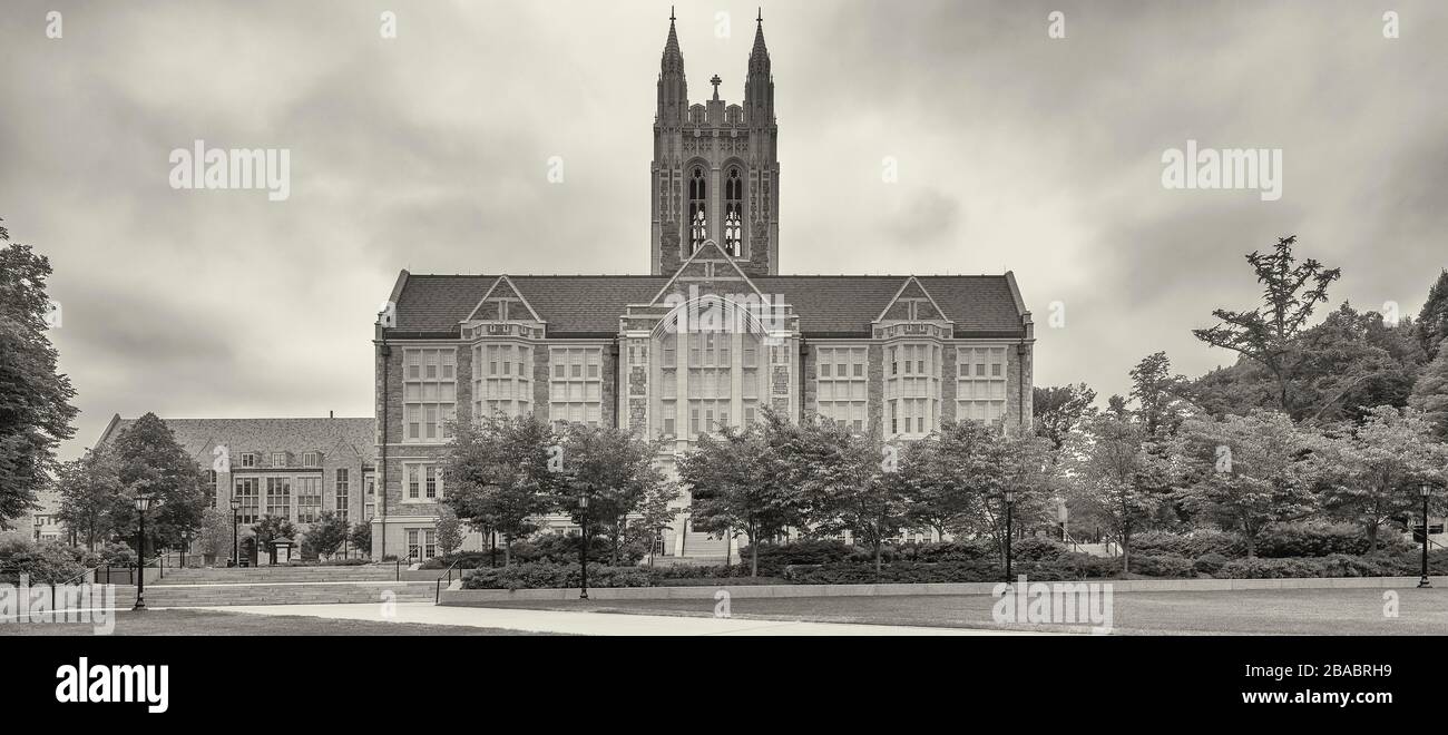 Edificio Gasson Hall, Boston College, Chestnut Hill, Boston, Massachusetts, Stati Uniti Foto Stock