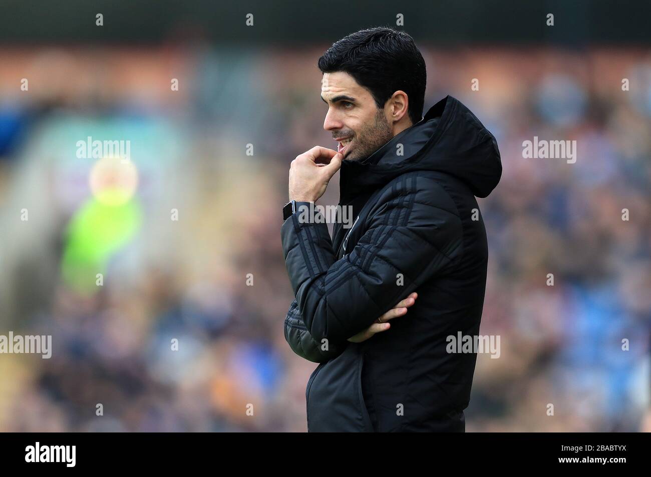 Il manager dell'Arsenal Mikel Arteta durante la partita della Premier League a Turf Moor, Burnley. Foto Stock