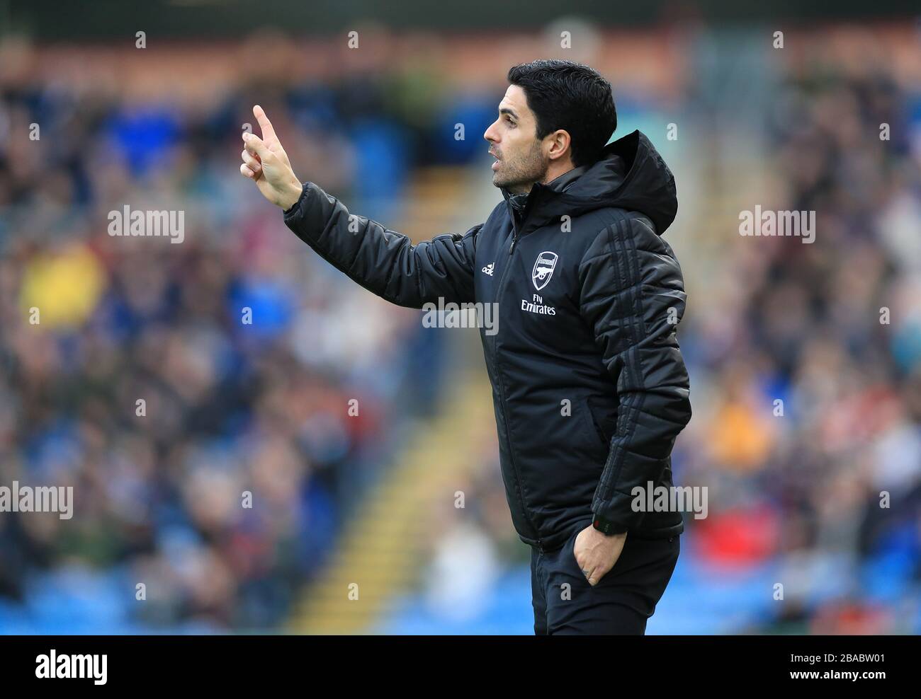 Il manager dell'Arsenal Mikel Arteta durante la partita della Premier League a Turf Moor, Burnley. Foto Stock