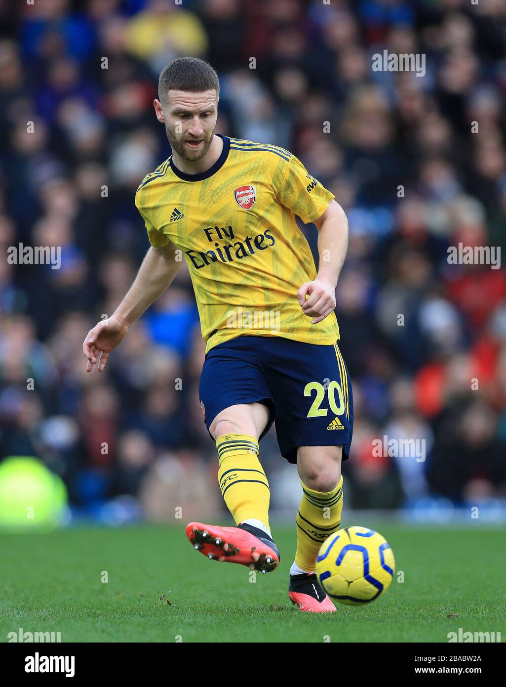 Shkodran Mustafi dell'Arsenal durante la partita della Premier League a Turf Moor, Burnley. Foto Stock