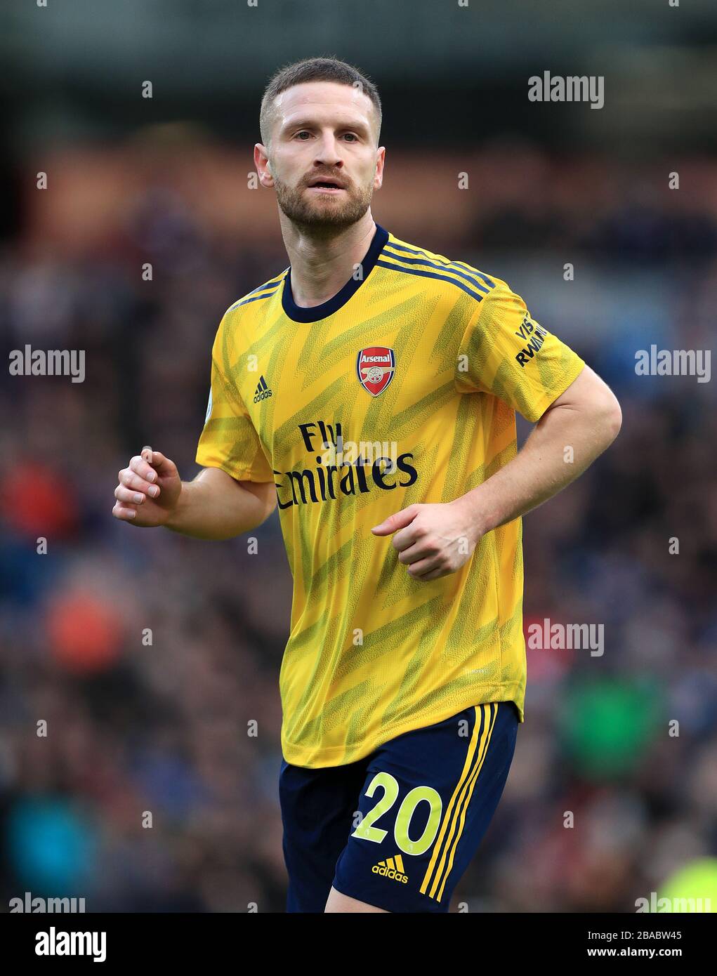 Shkodran Mustafi dell'Arsenal durante la partita della Premier League a Turf Moor, Burnley. Foto Stock