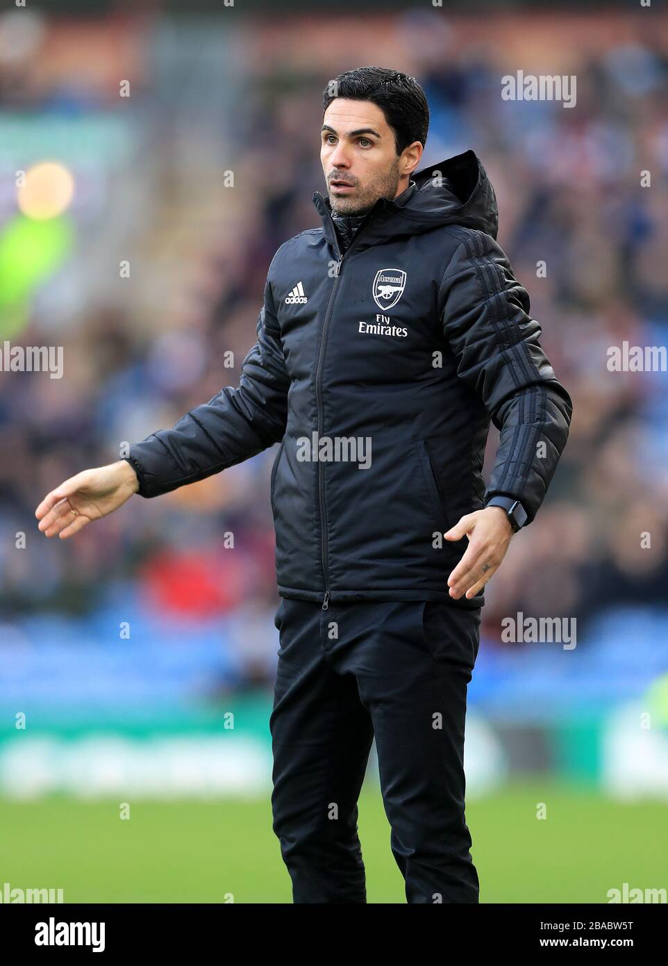 Il manager dell'Arsenal Mikel Arteta durante la partita della Premier League a Turf Moor, Burnley. Foto Stock