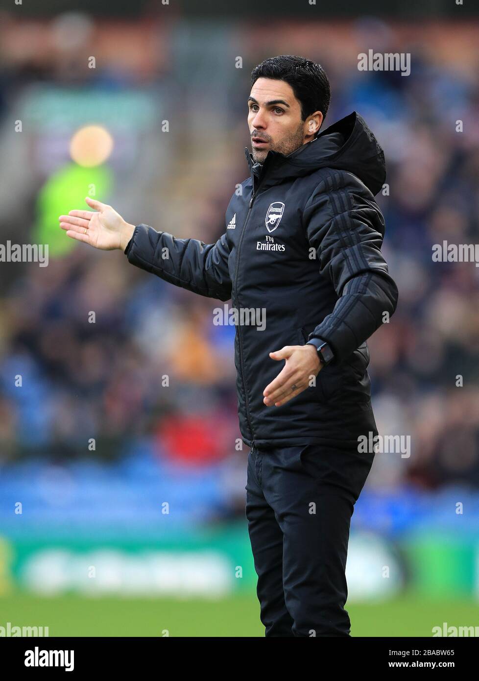 Il manager dell'Arsenal Mikel Arteta durante la partita della Premier League a Turf Moor, Burnley. Foto Stock