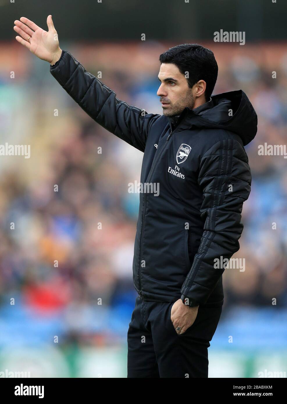 Il manager dell'Arsenal Mikel Arteta durante la partita della Premier League a Turf Moor, Burnley. Foto Stock