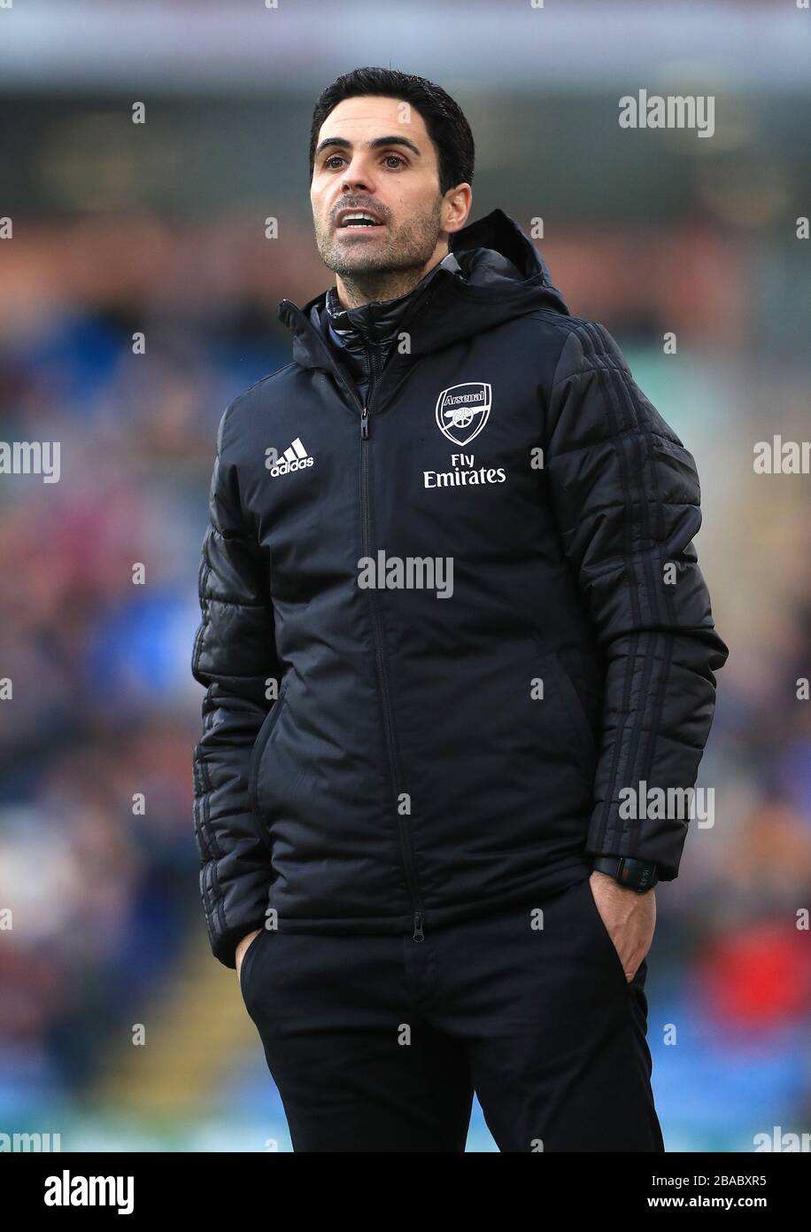 Il manager dell'Arsenal Mikel Arteta durante la partita della Premier League a Turf Moor, Burnley. Foto Stock
