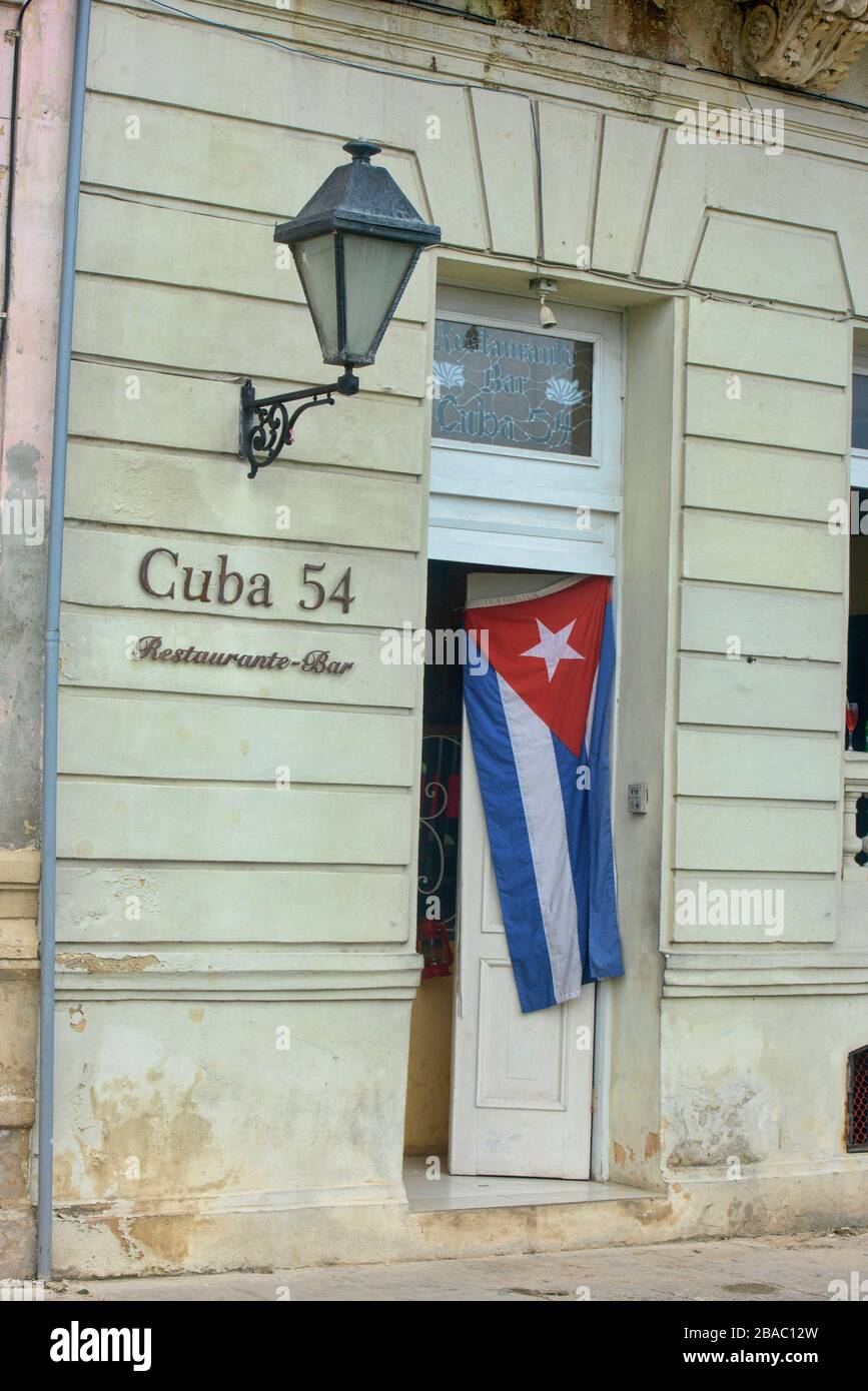 Ristorante carino design, Habana Vieja, Havana, Cuba Foto Stock