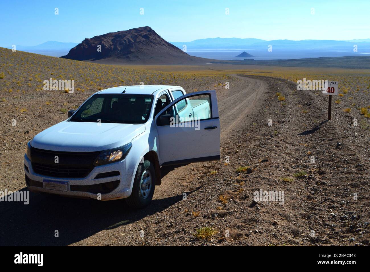 Lasciando il cono di Arita verso la miniera 'la Casualidad', Tolar Grande, Salta, Argentina. Foto Stock