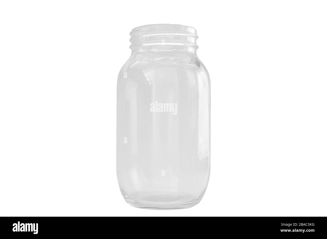 Bottiglie di vetro isolate su fondo bianco con percorso di ritaglio Foto Stock