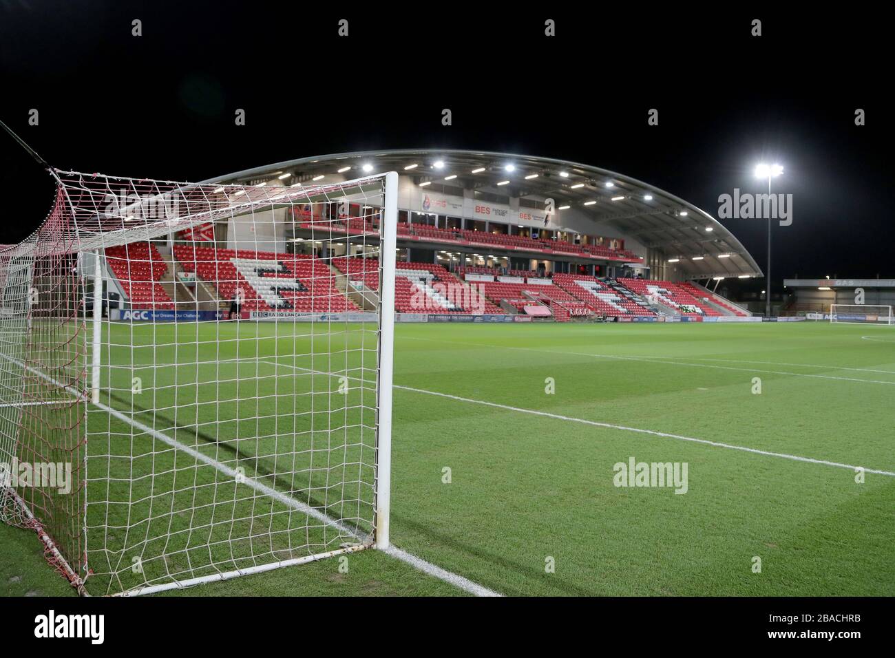 Una vista generale dell'Highbury Stadium di Fleetwood Town Foto Stock