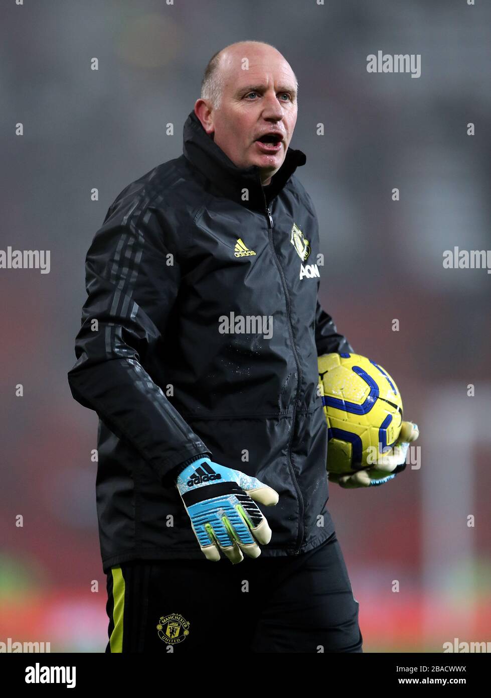 Allenatore del portiere del Manchester United Richard Hartis Foto Stock