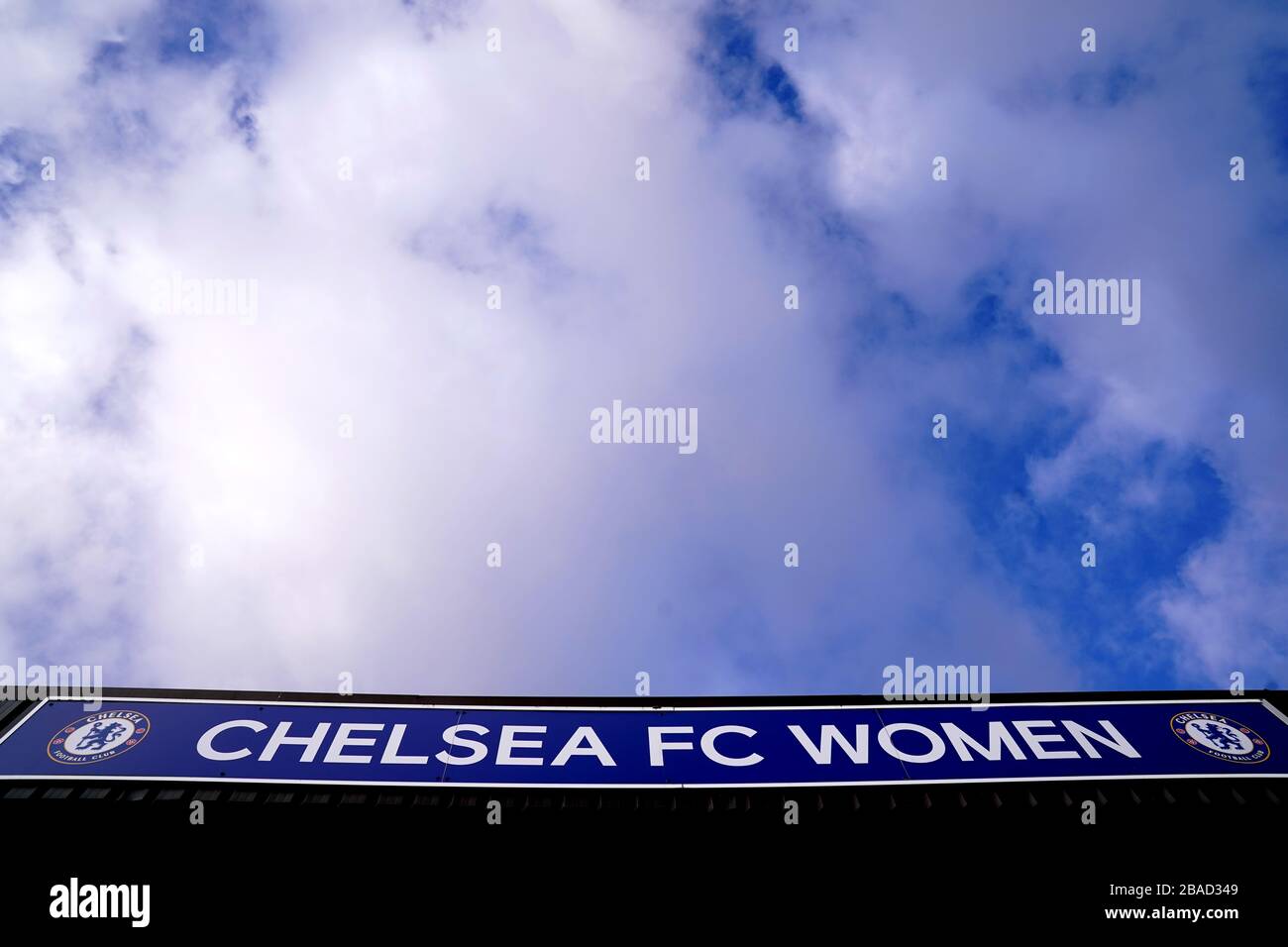 Il marchio delle donne del Chelsea FC allo stadio della Cherry Red Records Foto Stock