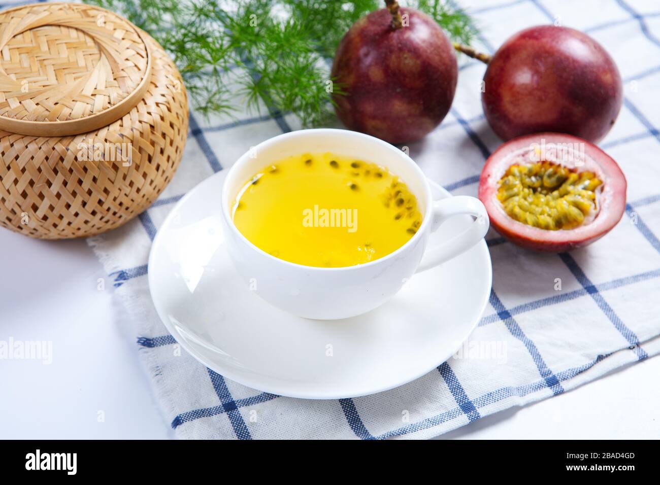 Frutto della passione bevanda calda nutriente tè pomeridiano Foto Stock