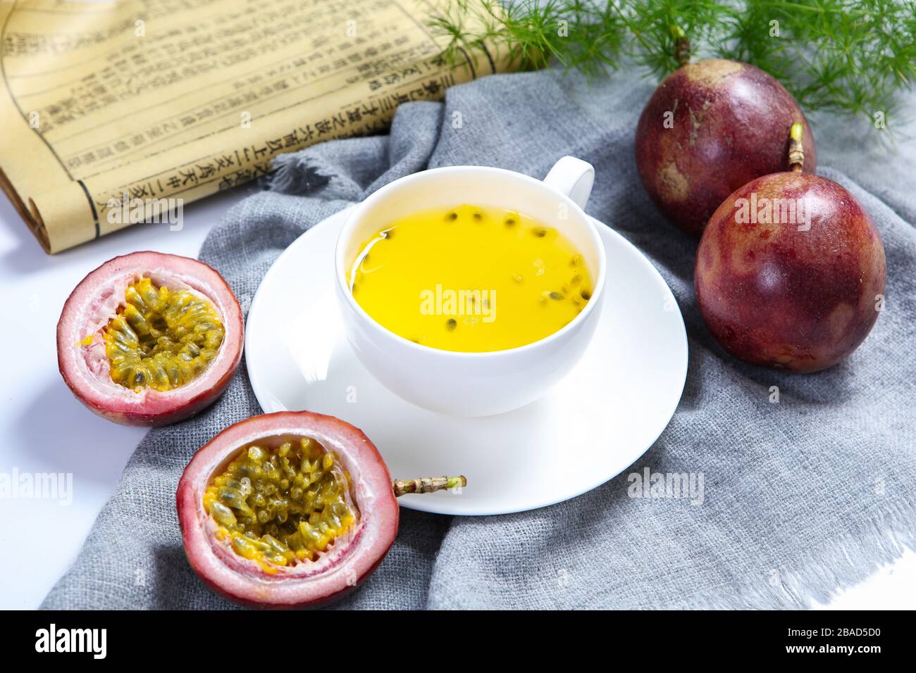 Frutto della passione bevanda calda nutriente tè pomeridiano Foto Stock