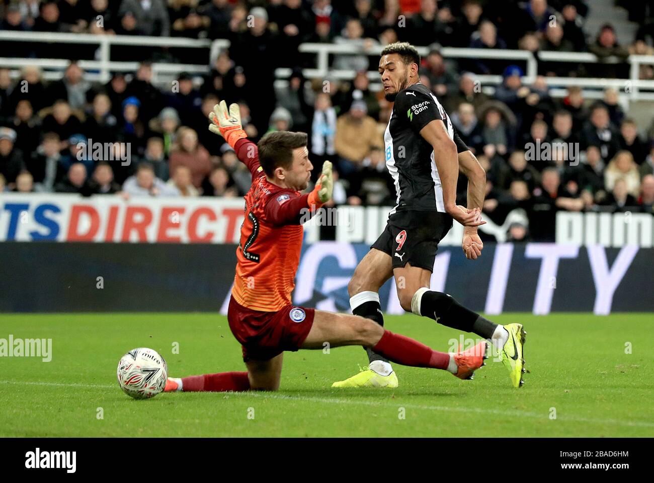 Joelinton del Newcastle United segna il quarto obiettivo del gioco Foto Stock