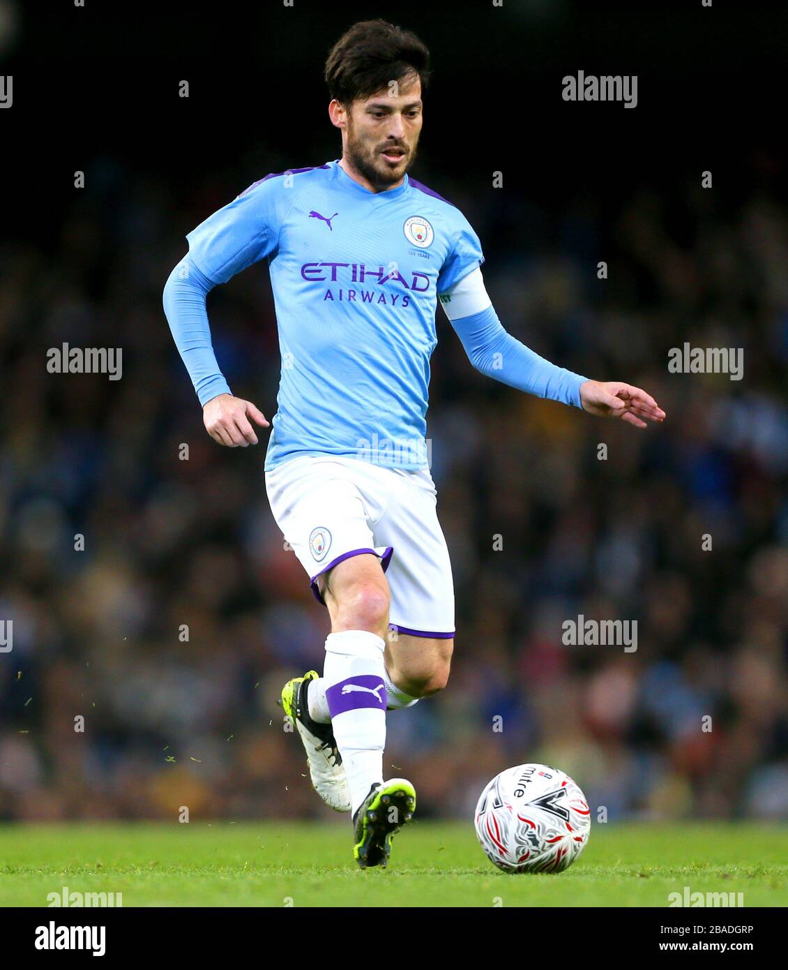 Manchester City David Silva in azione Foto Stock