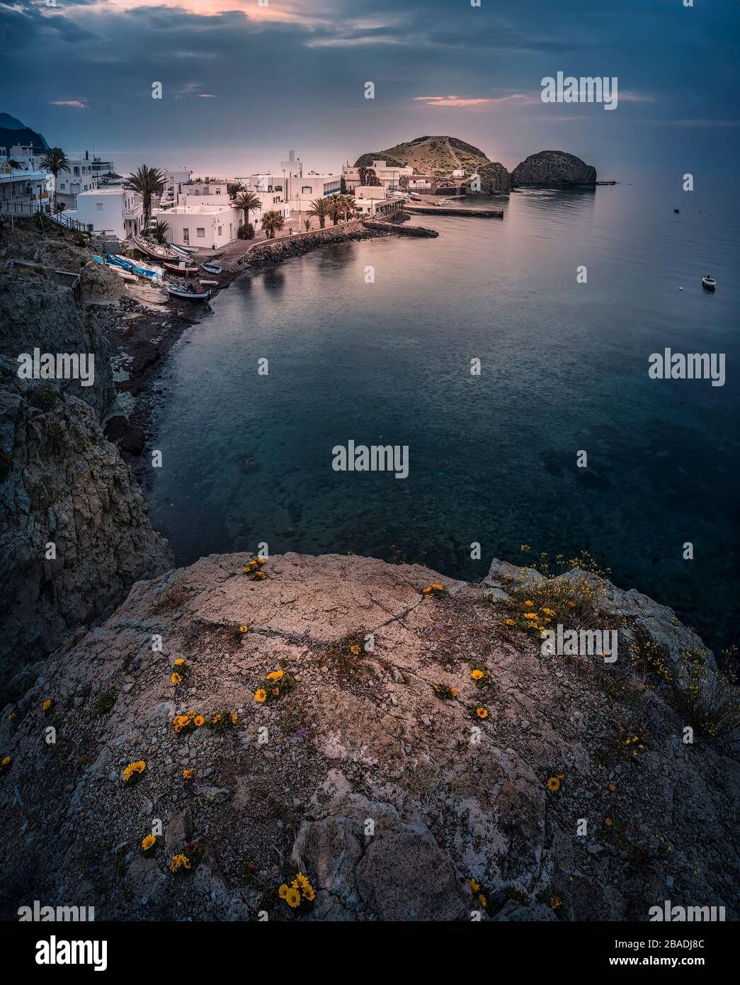 Isleta del Moro, Parco Naturale Cabo de Gata, Almería, Andalusia, Spagna Foto Stock