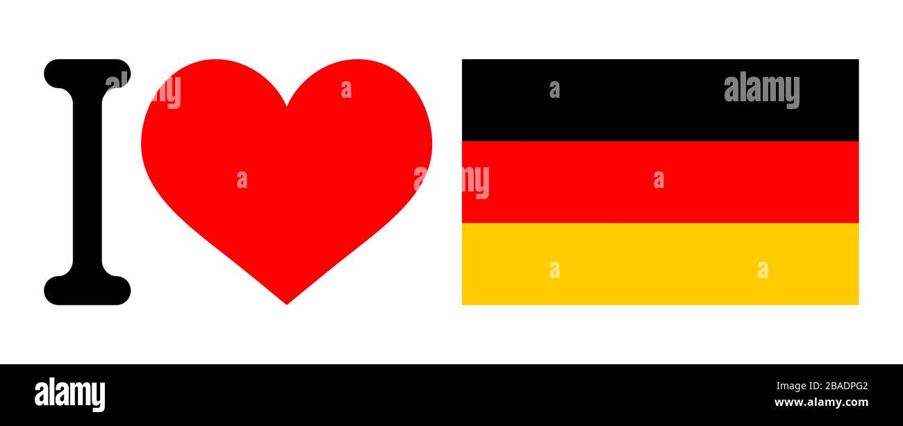 Vettore EPS che mostra il testo patriota tedesco e il segno commerciale della bandiera del cuore Illustrazione Vettoriale