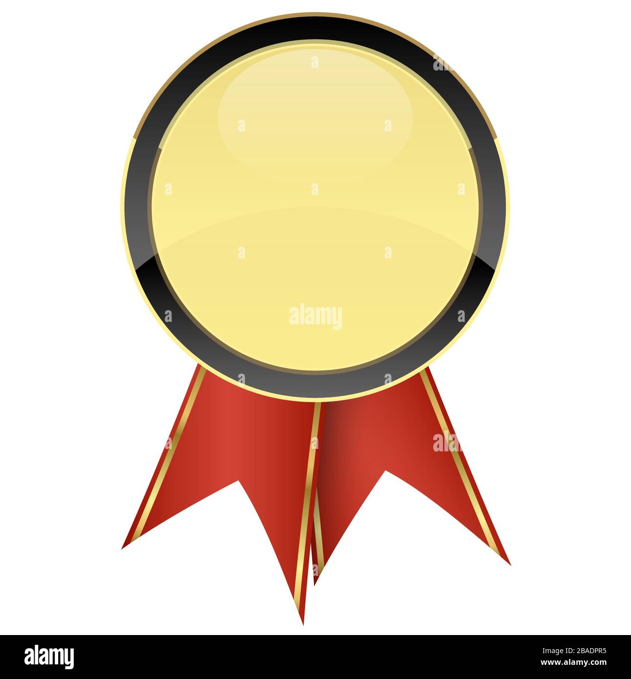 sigillo in oro di dima di qualità con nastri rossi Illustrazione Vettoriale