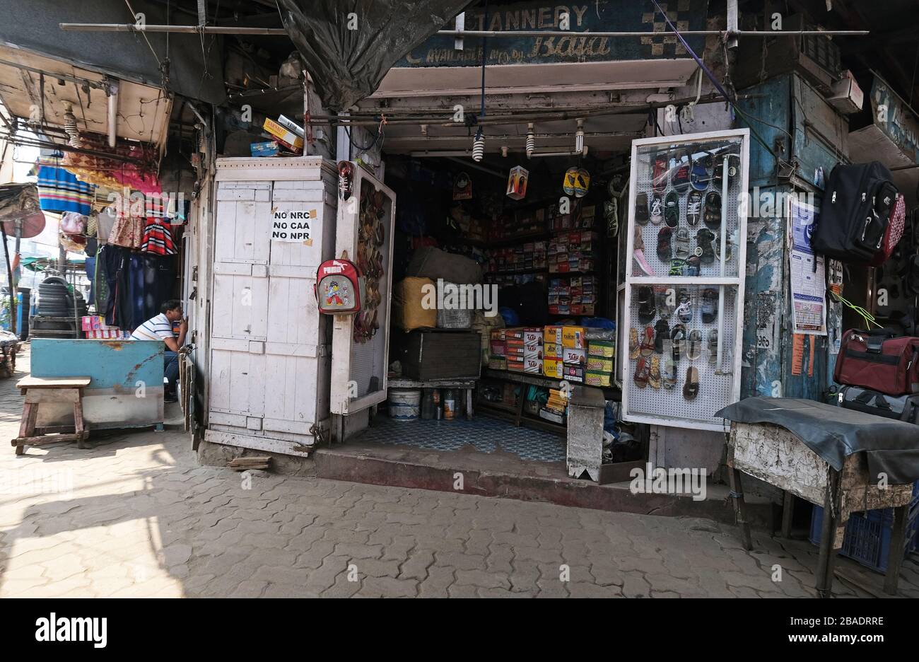 Negozio di scarpe a Kolkata, Bengala Occidentale, India Foto Stock