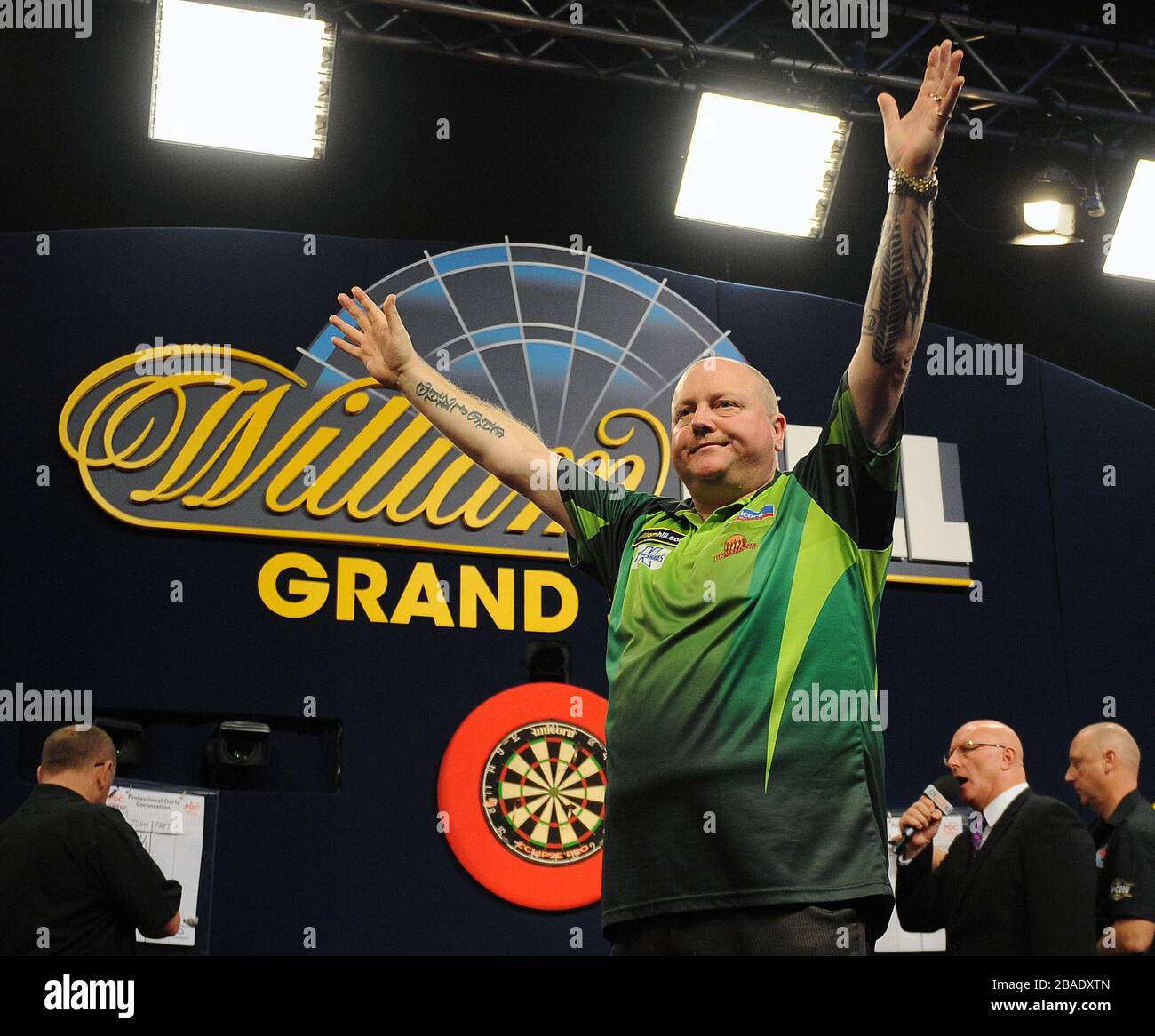 Andy Hamilton batte John parte nelle finali del quarto. Foto Stock