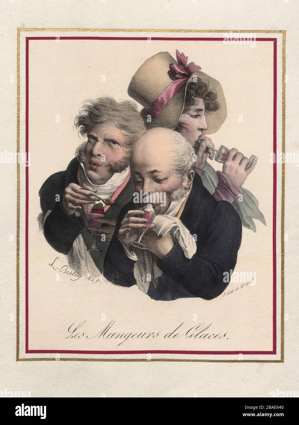 Mangiatori di gelato. Foto di Louis-Léopold Boilly (1761-1845) pittore e disegnatore francese. 1824 Foto Stock