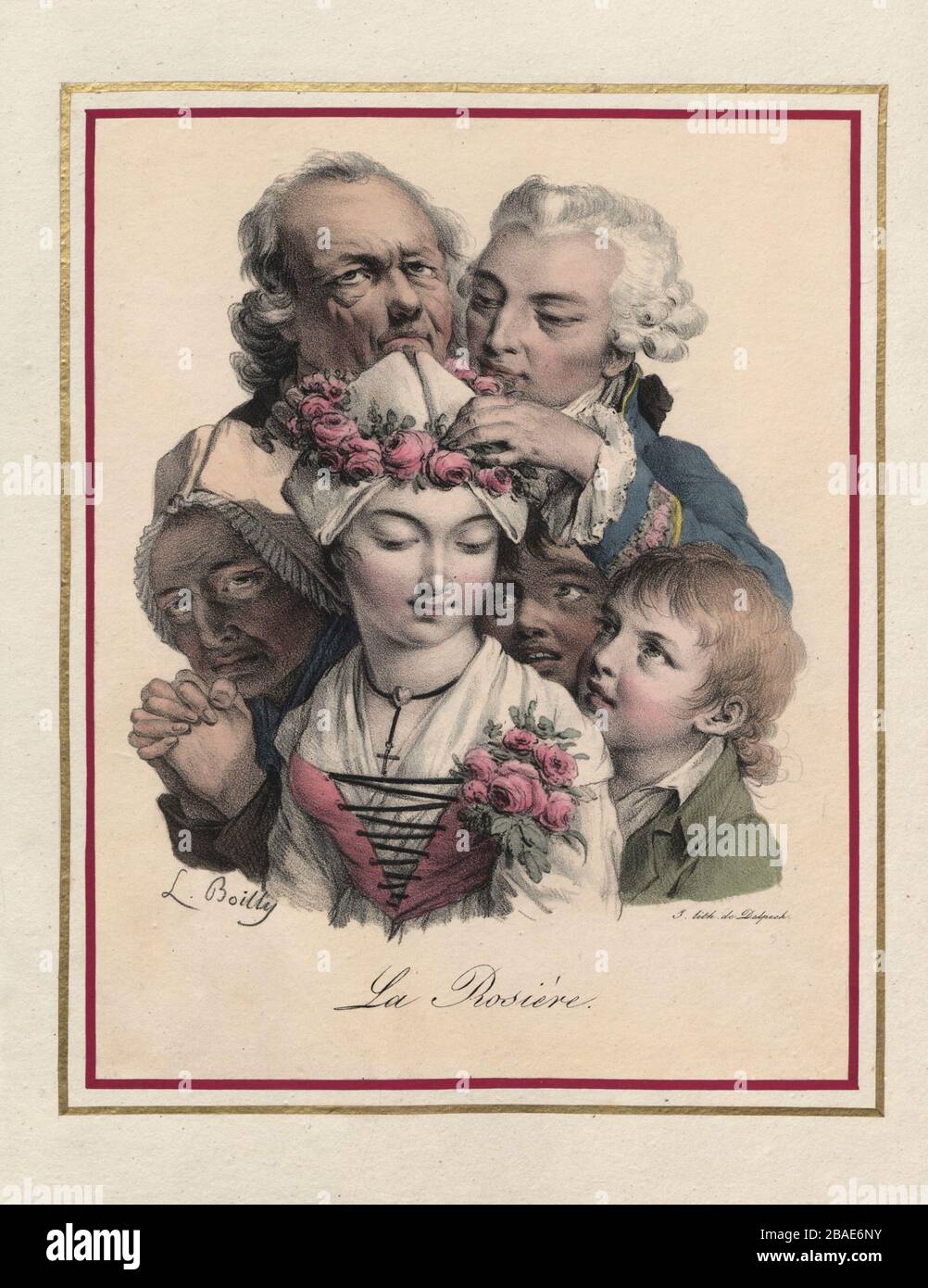 Rosa. Foto di Louis-Léopold Boilly (1761-1845) pittore e disegnatore francese. 1824 Foto Stock
