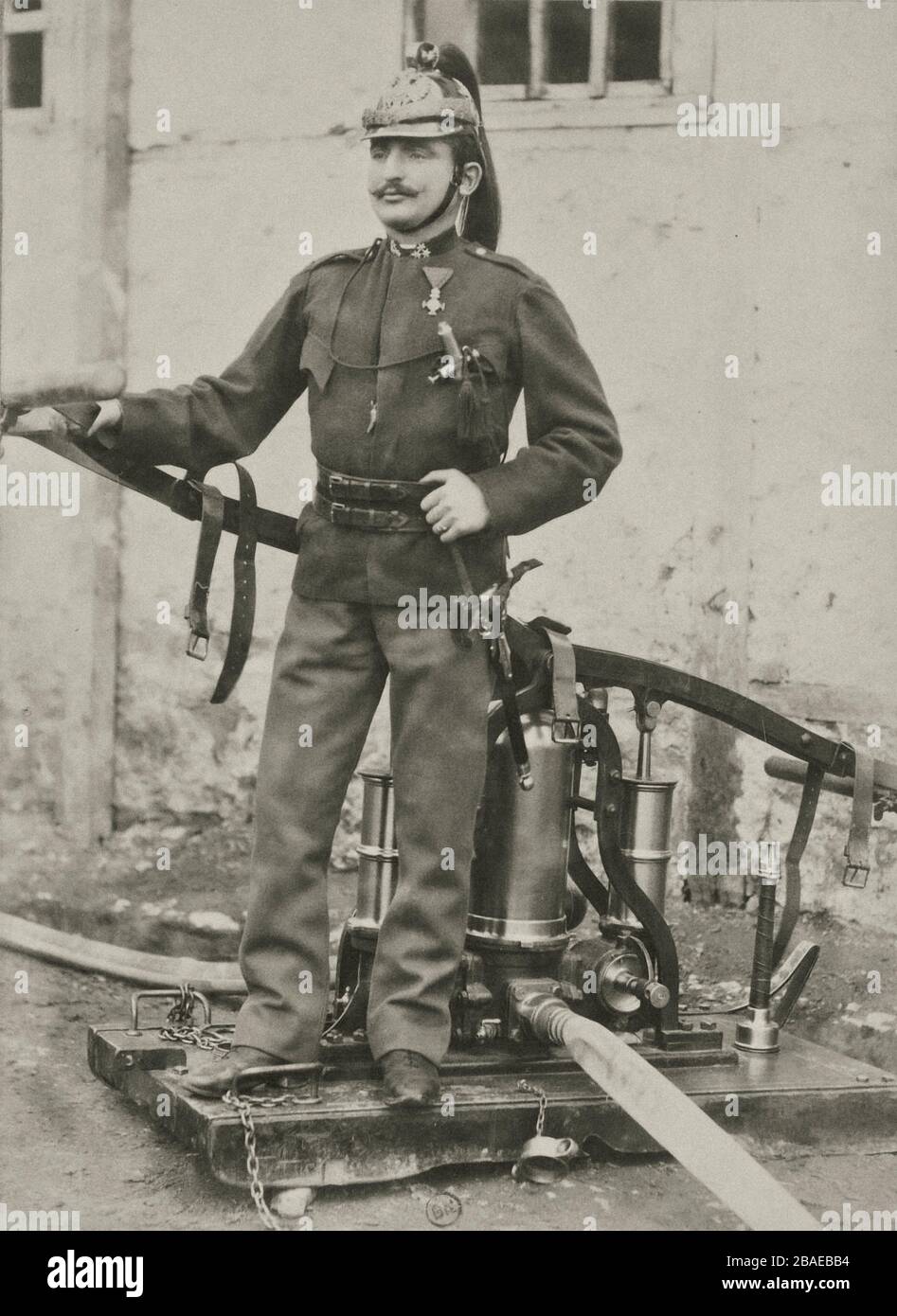Esercito austro-ungarico alla prima Guerra Mondiale Fireman a Sarajevo Foto Stock