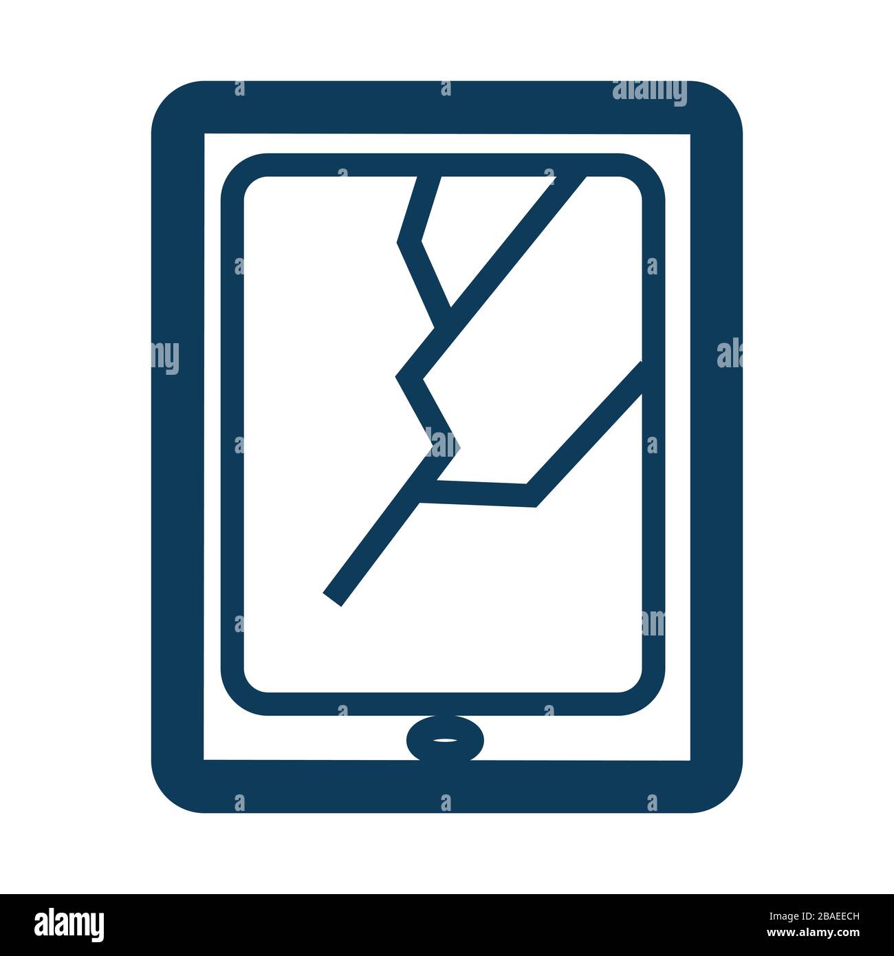 Smartphone con schermo danneggiato, icona del telefono cellulare in crash Illustrazione Vettoriale