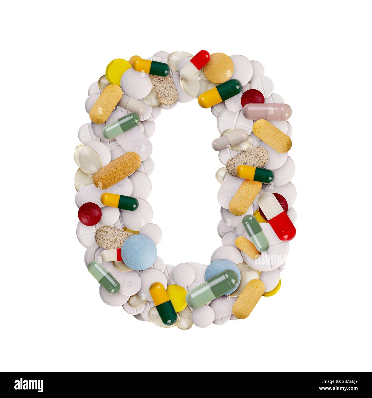 Numero 0 di pillole Foto Stock