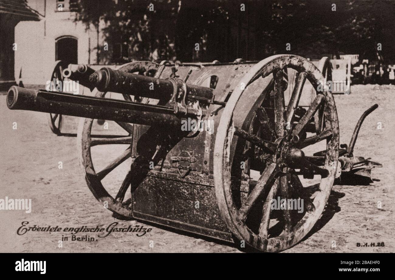 Il primo periodo della guerra mondiale. Armi inglesi catturate a Berlino Foto Stock