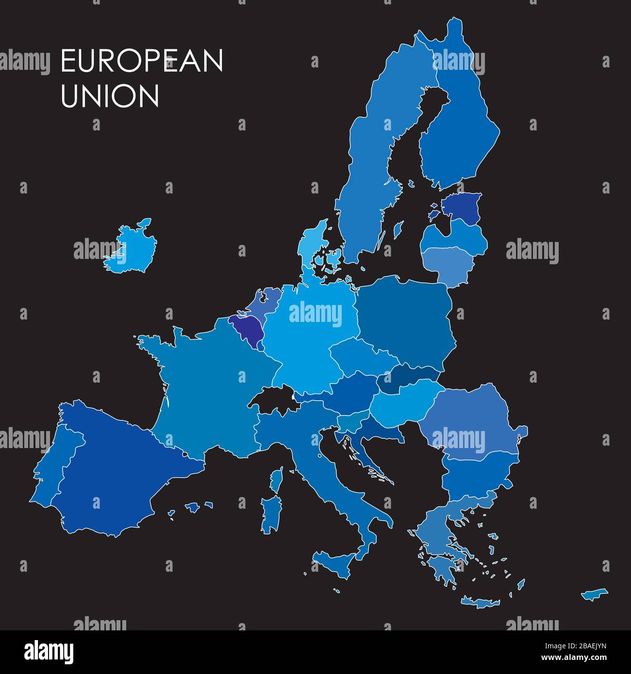 Mappa verde di Europa e Regno Unito. Illustrazione vettoriale. Forma e illustrazione grafica. Illustrazione Vettoriale