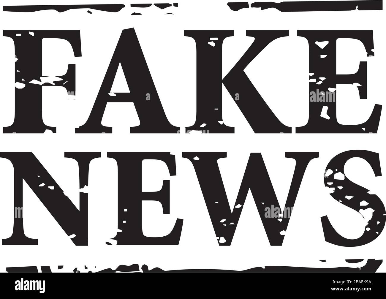Francobollo nero e NOTIZIE FALSE. Illustrazione vettoriale. Illustrazione Vettoriale