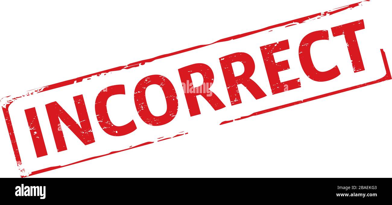 Stampigliatura rossa e errata. Illustrazione vettoriale. Illustrazione Vettoriale
