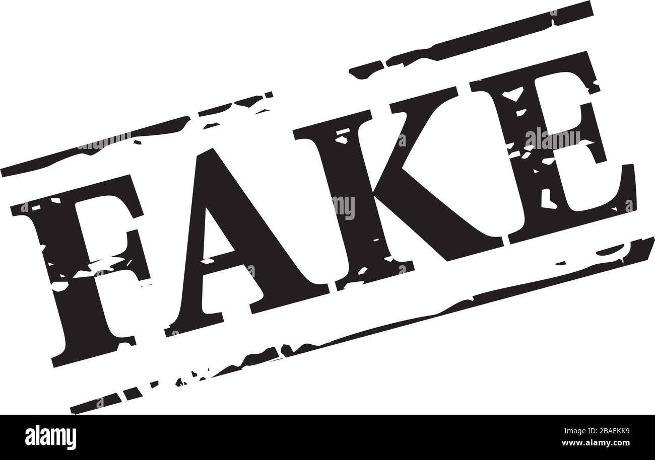 Francobollo nero e NOTIZIE FALSE. Illustrazione vettoriale. Illustrazione Vettoriale