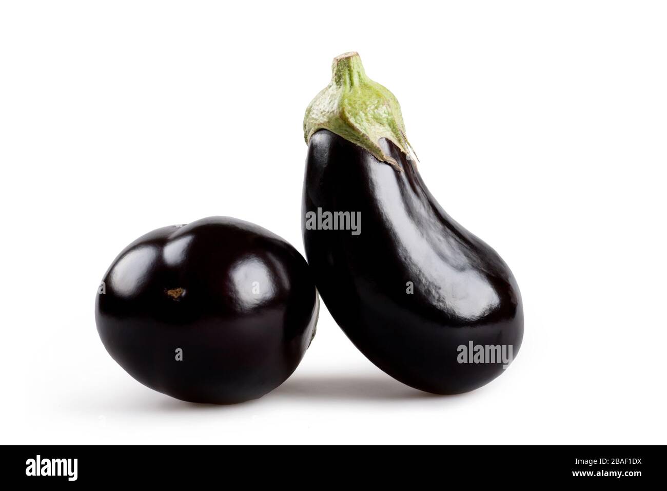 melanzana isolata su fondo bianco Foto Stock