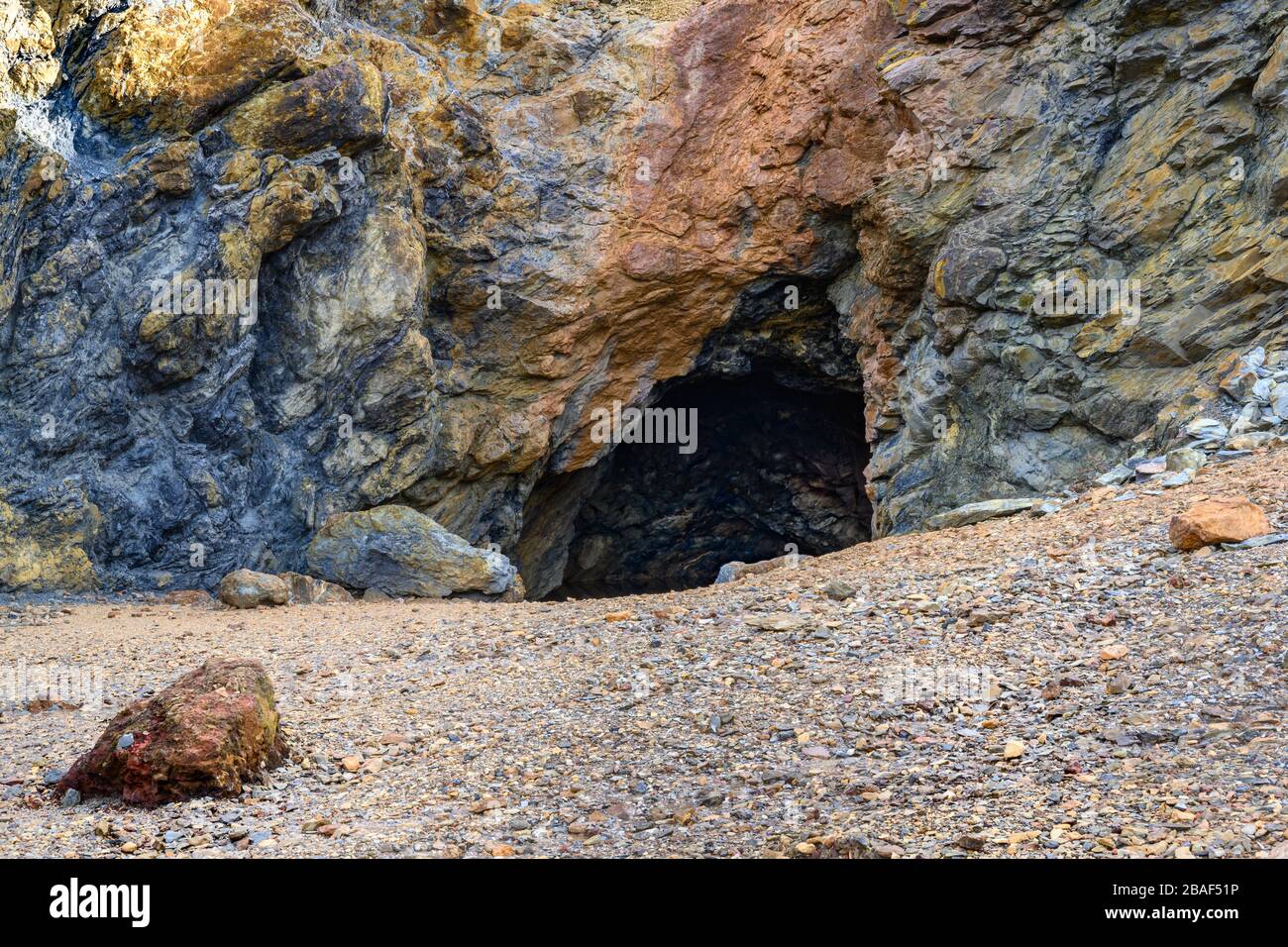 Grotta di Parys Mountain miniera di rame a Anglesey Foto Stock