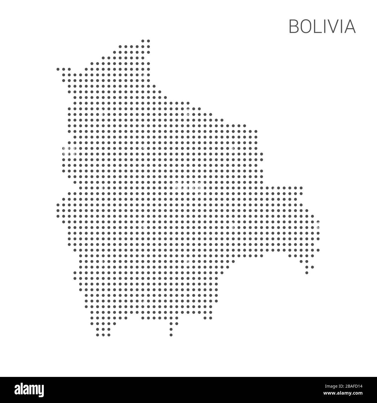 Mappa Bolivia punteggiata su sfondo bianco vettore isolato. Illustrazione per la progettazione di tecnologie o infografiche. Isolato su sfondo bianco. Viaggio vecto Illustrazione Vettoriale