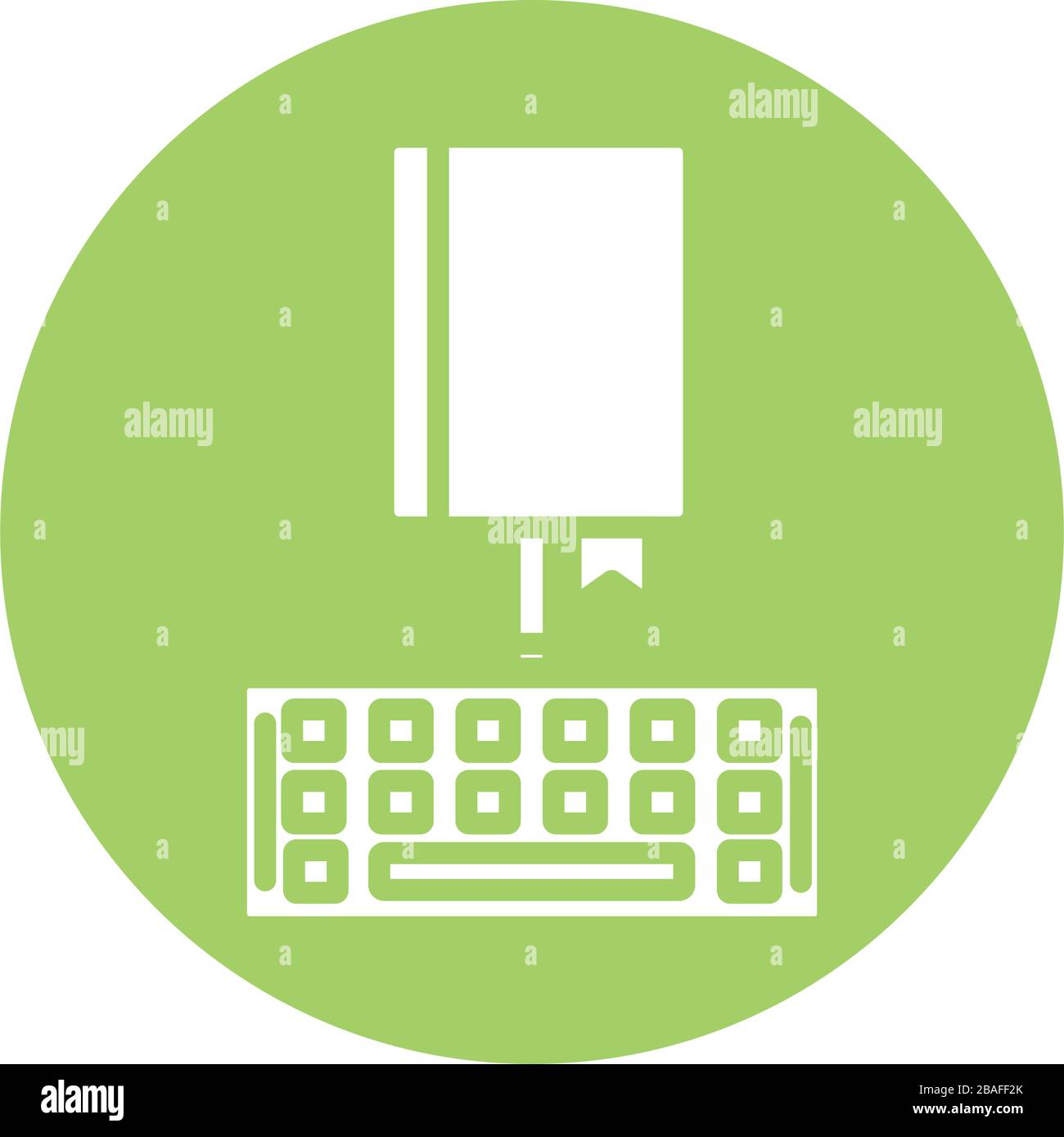 libro elettronico con tastiera formazione online stile blocco Illustrazione Vettoriale