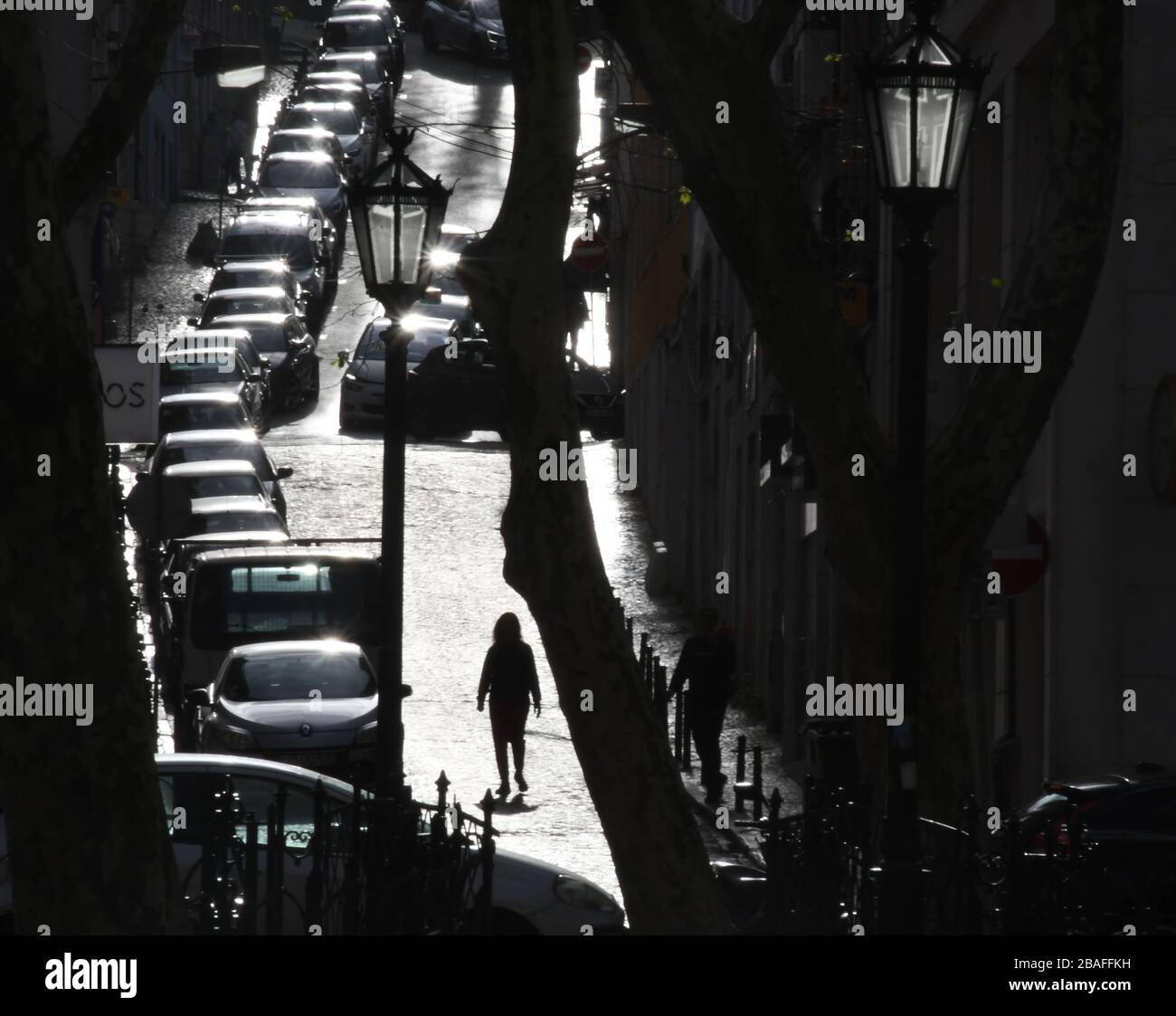 10 marzo 2020, Lisbona, Portogallo: Scene di strada a Lisbona, Portogallo, marzo 2020. La città è costruita su sette colline. (Credit Image: © Mark Hertzberg/ZUMA Wire) Foto Stock