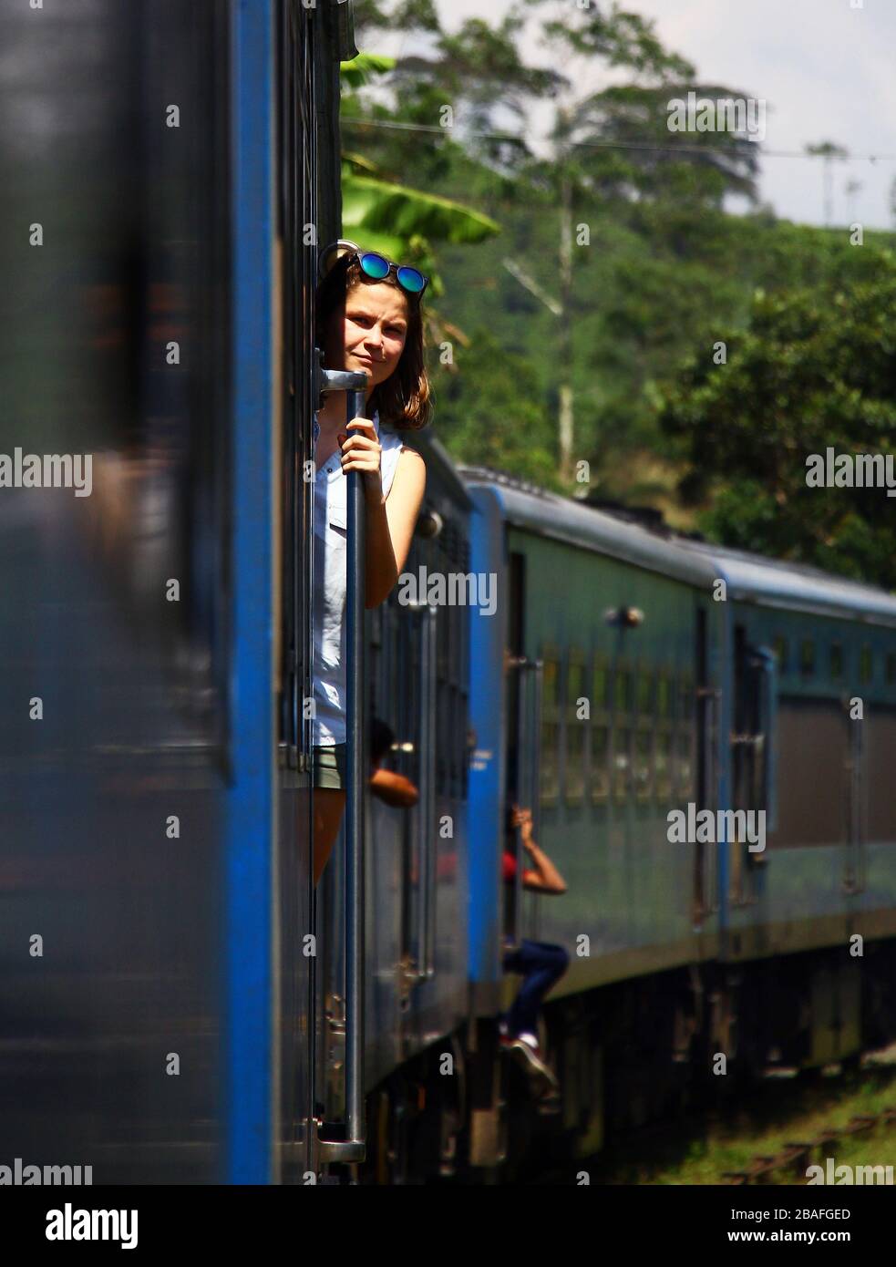 Turistico in treno da NanuOya a Hatton Foto Stock