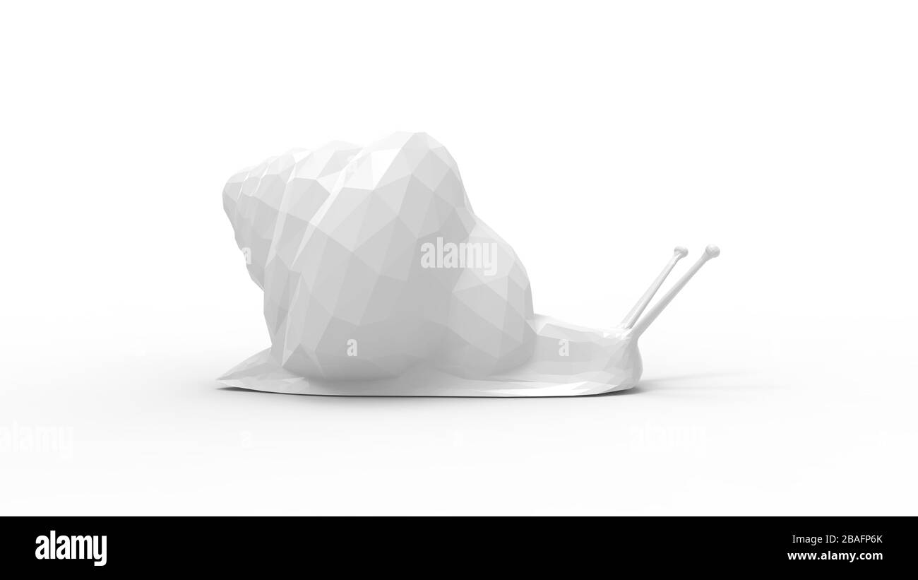 3D resa di una piccola creatura animale lumaca isolato su bianco Foto Stock