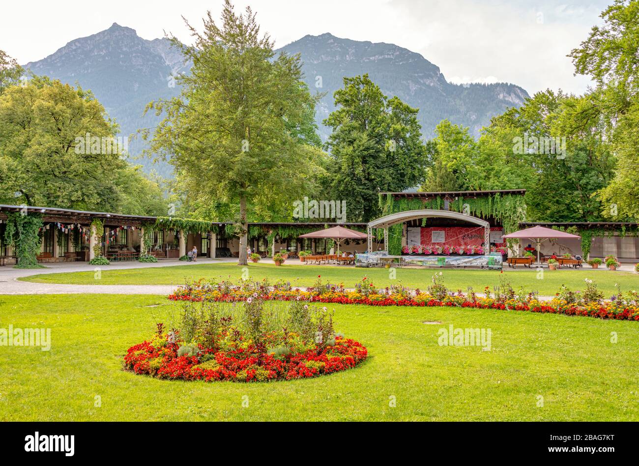 Kurpark Michael Ende a Garmisch Partenkirchen, Baviera, Germania Foto Stock