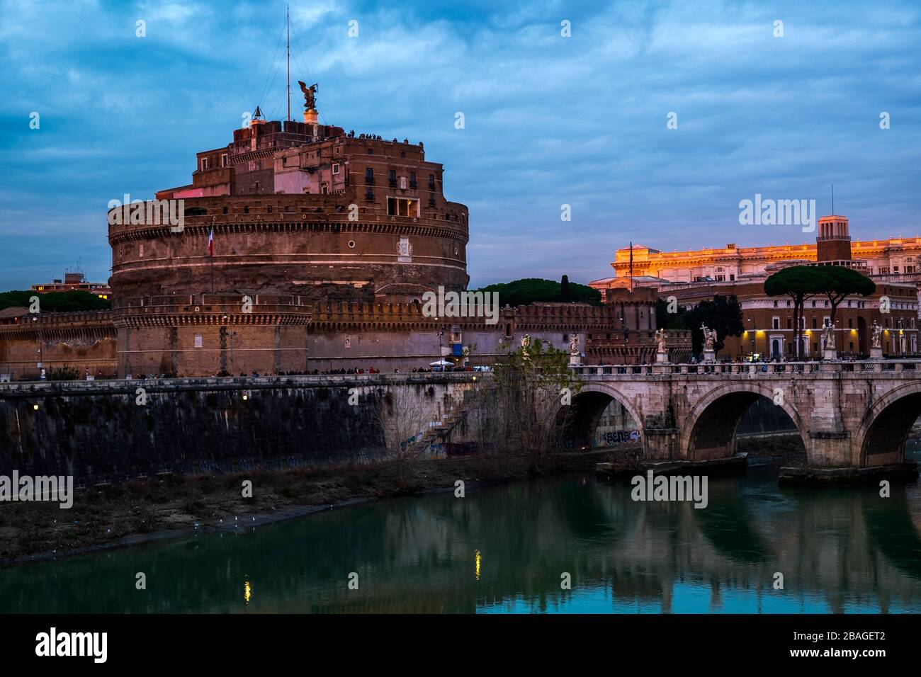 Castel Sant'Angelo. Night Shot. Roma, Italia Foto Stock