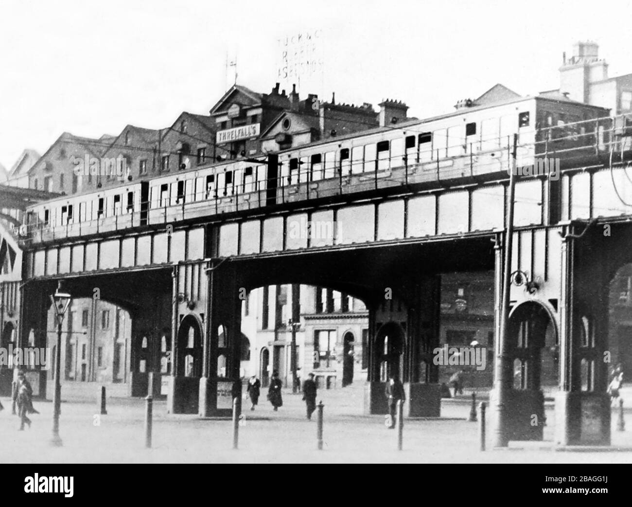 Liverpool Overhead Railway, inizio del 1900 Foto Stock
