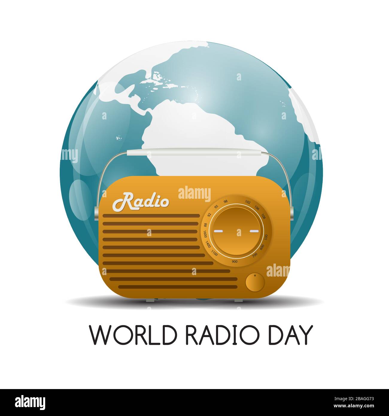 World radio Day background Vector Illustrazione Illustrazione Vettoriale
