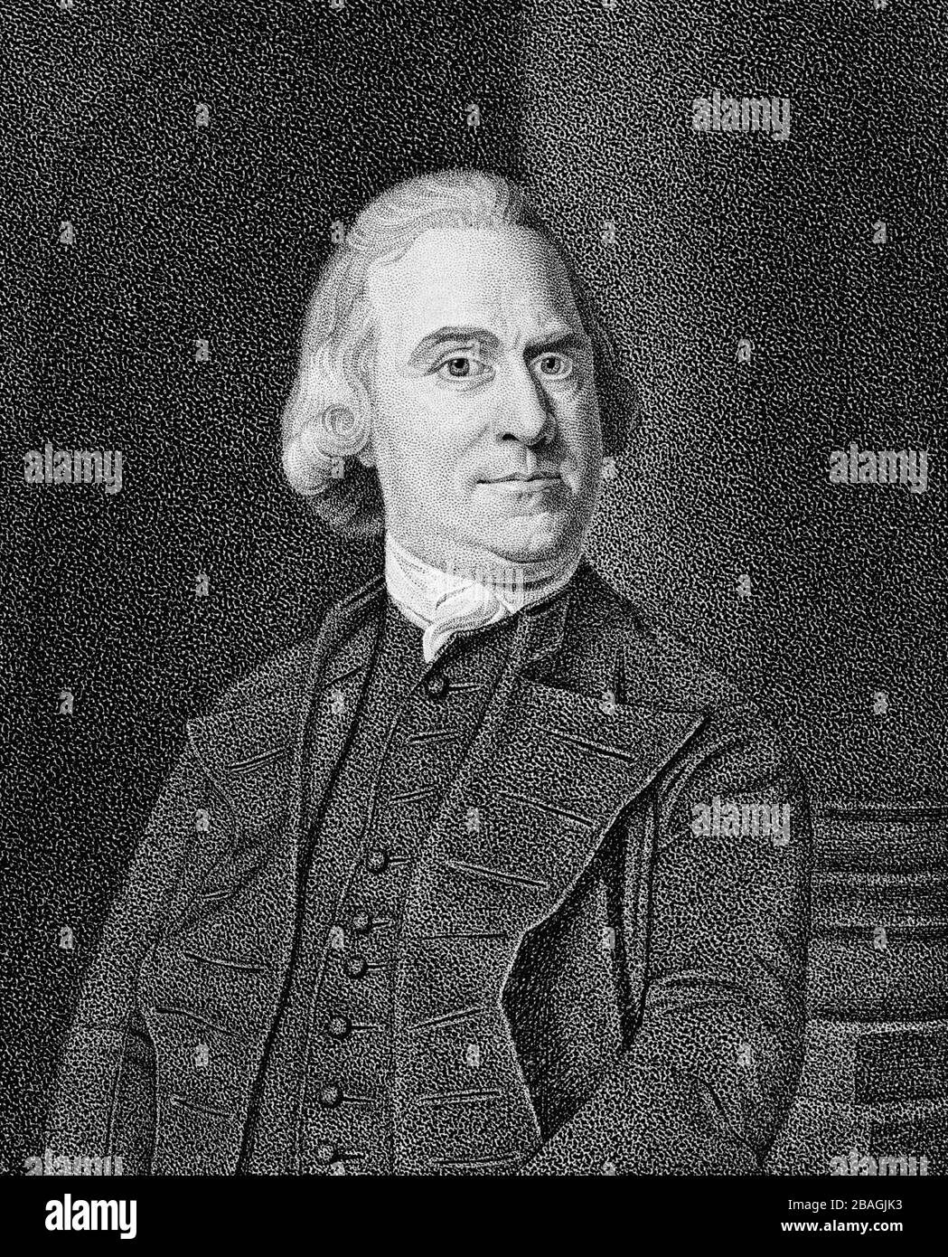 Samuel Adams (1722 – 1803) statista americano, filosofo politico, e uno dei Padri fondatori degli Stati Uniti. Foto Stock